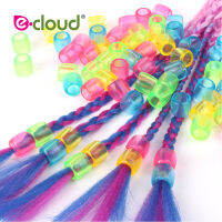 Away CW】50pcsbag Plastic Colorful Transparent Hair Beads for Crochet iding Hair Extensions Dreadlock ids Hair Cuffs