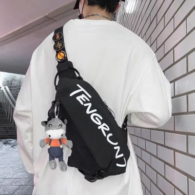 Popular logo lifter Cover backpack bag, Twos leisure s Street Wear Messenger bag mens Sports small Casual Cross Female Student Japanese Style Shoulder All-Match Chest Male sywzyl.my4.24