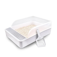 Litter Sandbox Cat Cats Tray Cleaning Healthy and Environmentally Friendly PP Resin Semi Enclosed Kitten Toilet Supplies