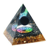 {คลังสินค้าพร้อม} Orgone Pyramid หินคริสตัลธรรมชาติ Heal Reiki รวบรวมความมั่งคั่งตกแต่งบ้าน Craft