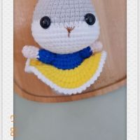 Of hand crochet dolls DIY doll wool woven Snow White rabbit materials not finished product key pendant