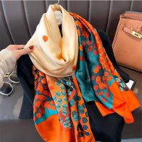 【CC】㍿☜☊  Scarf Womens Luxury Design Silk Soft Muslim Headband Shawl Beach 85x180cm