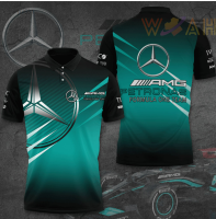 2023 Summer Mercedes Petronas 3D T-shirt, short sleeve shirt, polo 0011 high-quality