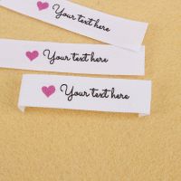 hot！【DT】 Custom Sewing Labels Personalized Clothing Tags Logo Heart with Your Name Cotton Printing (MD5023)