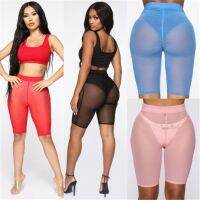 tfu336336 ขายดีที่สุด - / Sexy Women Mesh Sheer Shorts See-through Slim Gym Workout Fitness Ladies Solid Color Transparent