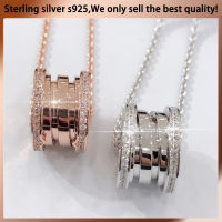 Original design 925 sterling silver inlaid diamond spring necklace female male couple high-end brand matching pendant gift