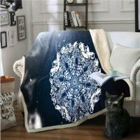 3D big snowflake zhu62 worm Plush Fleece Blanket picnic sofa couch quilt bed Zoe