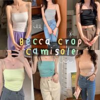 Chuuchop_พร้อมส่ง(C7779)✨??Becca crop camisole เสื้อสายเดี่ยว+เสริมฟองน้ำ