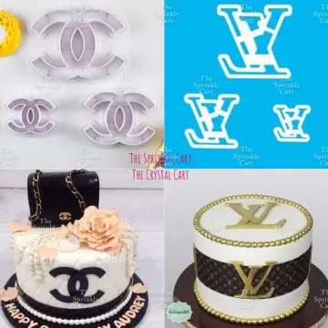 lv logo acrylic cake topper
