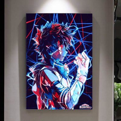 ☃ ญี่ปุ่น Anime BNHA Deku Manga My Hero Academia โปสเตอร์ Wall Art ภาพวาดผ้าใบสำหรับห้องนั่งเล่น Boys Home Decor โปสเตอร์