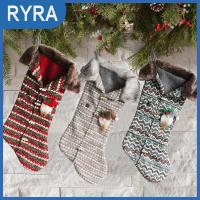 Christmas Ornaments Lattice Christmas Stocking Toys Candy Bag Christmas Tree Pendant Holiday Gift Bag Xmas Decoration Props Socks Tights