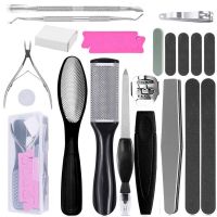 【CW】 Pedicure Kit 20 in 1 Stainless Steel Professional Tools Set Foot Rasp Peel Callus Dead Skin Remover Feet Care