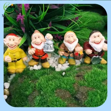 Garden Gnome Statue Resin Fishing Dwarf Elf Figurines Yard Lawn Outdoor