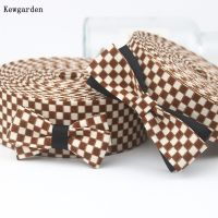 Kewgarden  DIY Hairbows Accessories Plaid Knitted Fabric Layering Cloth Ribbon 1.5" 1" 10mm 25mm 40mm Handmade Carfts 11 Yards Gift Wrapping  Bags