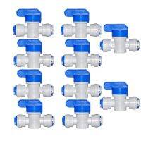 10 PCS OD 3/8"Ball valve switch Quick connection 3/8 inch quick union on-off direct connection RO Water purifier pipe fitting Valves