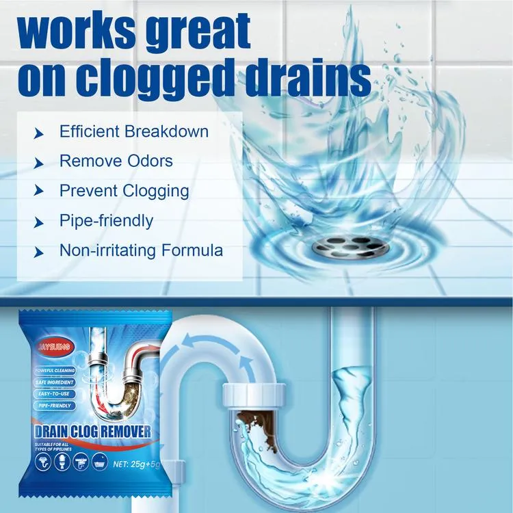 Clogged Sink Drain Cleaner Pipe Cleaning Powder Natural Plant