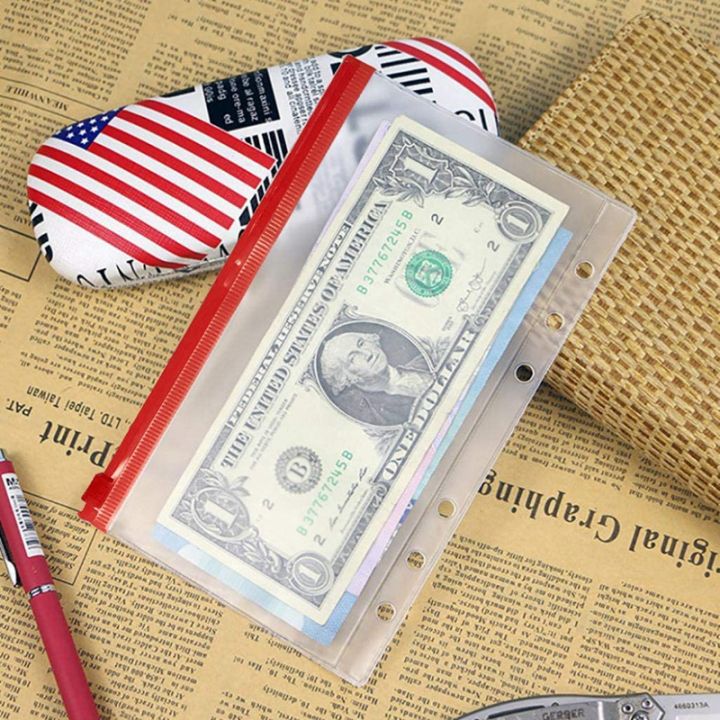 a6-budget-binder-pockets-with-zipper-clear-6-holes-cash-envelopes-folder-pvc-money-coupon-organizer-loose-leaf-bags