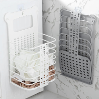 New Collapsible Dirty Clothes Basket Hang Wall Dirty Clothes Folding Shelf Laundry Basket Underwear Storage Barrel Hamper