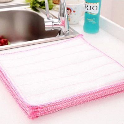 HotAnti Greasy Bamboo Fiber Hand Washing Dish Cleaning Cloth And Wipping Rag DishclothHot