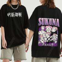 Ryomen Sukuna Jujutsu Kaisen อนิเมะเสื้อยืดกราฟิกสองด้านผ้าฝ้ายมังงะฮิปฮอป Unisex เสื้อยืดขนาดฮาราจูกุ6XL 5XL