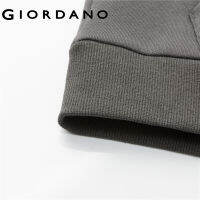 GIORDANO Men Hoodies Warm Fleece-Lined Solid Color Fashion Hoodies Kanga Pocket Drawstring Hood Casual Sweatshirts 18022014TH