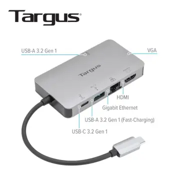 Adaptador Hub Targus USB-C a 2 Puertos USB 3.0 - USB-C - HDMI