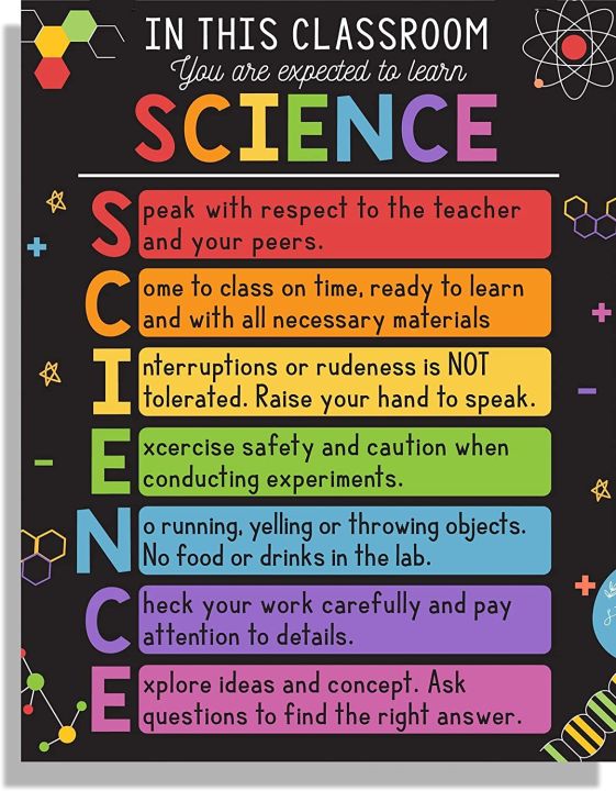 In This Classroom Colorful Science Classroom Rules Poster Science Class ...