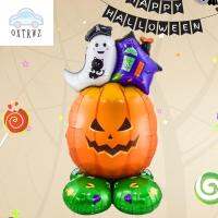 OXTRWZ โมเดลฮาโลวีน halloween accessories ยักษ์ การ์ตูน ฟอยล์ ยืนลูกโป่งผี ของเล่นเด็ก ลูกโป่ง3D ตกแต่งงานปาร์ตี้ฮาโลวีน ลูกโป่งฟักทอง