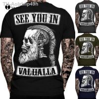 Aolzbiip49h แฟชั่นผู้ชายเสื้อ See You In Valhalla เสื้อยืด พิมพ์ Punk Gothic Tees สำหรับชาย เสื้อกั๊กขนาด Tee เสื้อ
