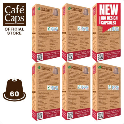 Cafecaps - แคปซูลกาแฟ Nespresso Compatible Intenso (6 กล่อง X 60 แคปซูล) - กาแฟคั่วเข้ม อาราบิก้าแท้ 100% ที่คัดสรรจากภาคเหนือของประเทศไทย  - แคปซูลกาแฟใช้ได้กับเครื่อง Nespresso เท่านั้น