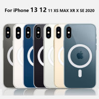 ?เป็นที่นิยมมากที่สุด?เคสแม่เหล็กใส Macsafe สำหรับ iPhone 13 12 11 Pro Max Mini XR XS SE 2020 8 Plus Magsafing เคสใสฝาหลังเคสมีแม่เหล็ก