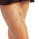 1pc Sexy Body Chain Leg Thigh Harness Jewelry Rhinestones Leg Thigh Chain Shiny for Women Beach Multi Layers Gold Color Chains