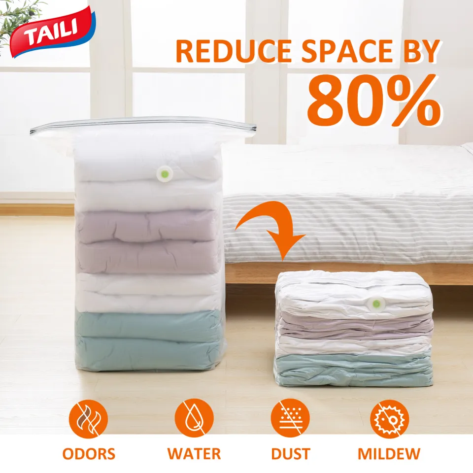 TAILI Jumbo Vacuum Storage Bags -5 Pack(3 x Jumbo,2x Large)- Compression Storage  Bags for Comforters and Blankets 