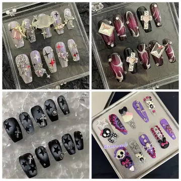 Fashion Hello Kitty Long Coffin Stiletto Nails Europe America French  High-End Customizable Hot Girl Nails Handmade Woman Gift