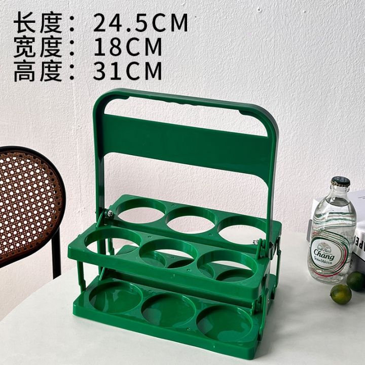 beer-wine-plastic-basket-folding-bottled-portable-box-6-of-carrying-frame
