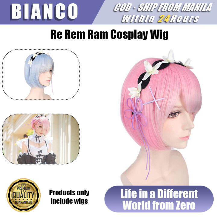 Anime Re Zero Ram Rem Cosplay Hajimeru Isekai Seikatsu Wig High