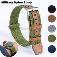 ▨◙❃ สายหนังแท้สำหรับ Water Ghost 18 20 22 24mm Nylon Sport Military Watch Band สำหรับ Samsung Galaxy Watch 42mm 46mm