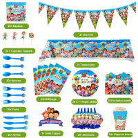 TAC Cocomelon Family Birthday Party Supplies Kids Decor Plate Tablecloth Banner Hat For Children Family Party