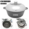 【ORIGINAL】CHIWAWA ITALY 10 Pcs Granite Aluminium Non Stick Casserole Pot Bowl Deep Fry Pan Cookware Tool. 