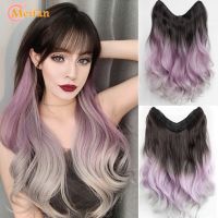 【jw】♧❖ MEIFAN Synthetic Wavy Curly U-Shaped Half Wig for Hair Extension Ombre Fake Hairpieces