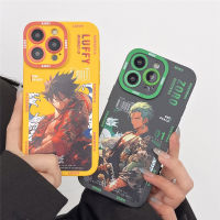 เคสซิลิโคนเหลวสำหรับ IPhone XR XS Max กรอบหลัง11 12 13 14 Pro Max แฟชั่น Luffy And Sauron 14 Plus ปกป้องเลนส์เคสโทรศัพท์กันกระแทก