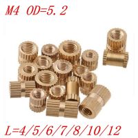 ✕ 1000pcs/lot M4x4/5/6/8/10/12 OD 5.3mm Through thread brass insert nut / knurled nuts for injection moulding