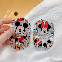 ที่วางโทรศัพท์ Mickey Minnie Magsafe พร้อมขาตั้งพับได้แม่เหล็กจับการ์ตูนสำหรับเด็กผู้หญิงแหวนโลหะสำหรับ iPhone 12 13 14 15 Pro Magsafe เคสโทรศัพท์