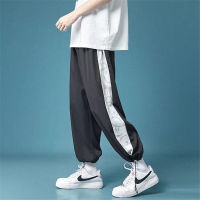 Summer Mens Joggers Loose Large Size Ice Silk Harem Pants Casual Thin Student Pants Hip Hop Male Clothing Sweatpants Trousers