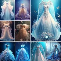 5D DIY Diamond Painting Wedding Dress Full Round Drill Home Decor Diamond Mosaic Cross Stitch Kit Fantasy Picture Embroidery