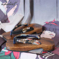 Wholl Man ผู้หญิงรองเท้าแตะแบนฤดูร้อน flip flops ไม้ญี่ปุ่น Clogs รองเท้า SAMURAI Geta คอสเพลย์รองเท้า Ni Ninja flips