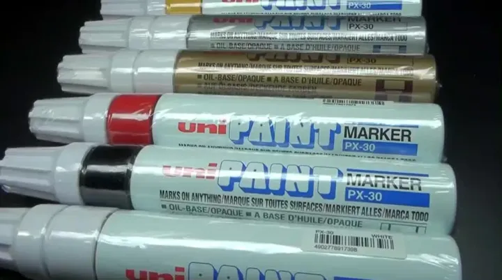 6 Pcs UNI Paint Markers PX-30 Industrial Pen Oily Permanent Water