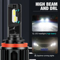 2pcs H15 LED Bulbs Canbus No Erorr 12V 6000K 15000LM Headlight Wireless 3570 CSP Turbo Car Auto Bulb 6000K For Audi Caravel VW