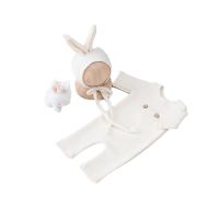 、‘】【= Cute Baby Photography Rait Clothing Suit Jumpsuit Bunny Hat Toy 100 Days Full Moon Newborn Photo Props Clothes Studio Taking