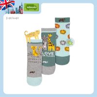 (พร้อมส่ง 2-6ปี) ของแท้จากUK ถุงเท้า ลายสัตว์ แพ็ค 3 คู่ ถุงเท้าเด็กการ์ตูน kid animal sock jrqkidstore